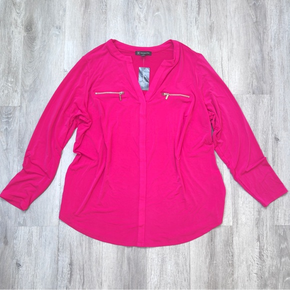 INC Pink Long Sleeve Blouse 1X - Picture 2 of 7